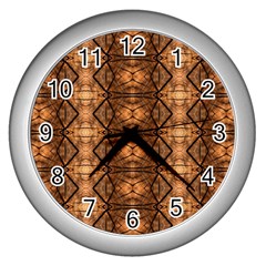 Faux Animal Print Pattern Wall Clock (silver) by GardenOfOphir