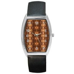 Faux Animal Print Pattern Tonneau Leather Watch