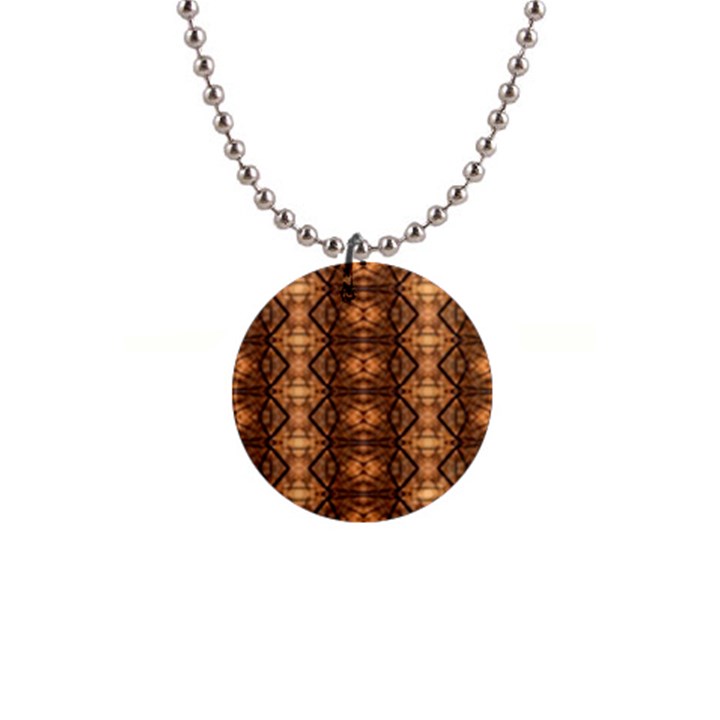 Faux Animal Print Pattern Button Necklace