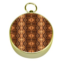 Faux Animal Print Pattern Gold Compass