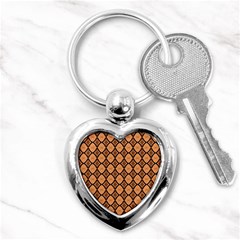 Faux Animal Print Pattern Key Chain (heart)