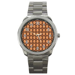 Faux Animal Print Pattern Sport Metal Watch