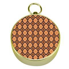 Faux Animal Print Pattern Gold Compass