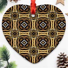 Faux Animal Print Pattern Heart Ornament