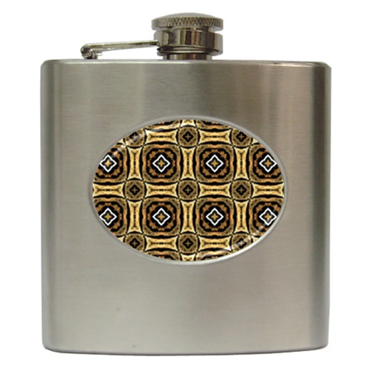 Faux Animal Print Pattern Hip Flask