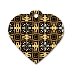 Faux Animal Print Pattern Dog Tag Heart (two Sided)