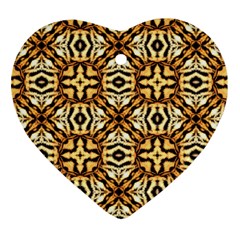 Faux Animal Print Pattern Heart Ornament by GardenOfOphir