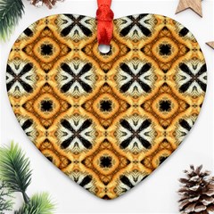 Faux Animal Print Pattern Heart Ornament by GardenOfOphir