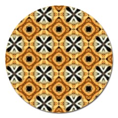 Faux Animal Print Pattern Magnet 5  (round)