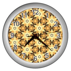 Faux Animal Print Pattern Wall Clock (silver) by GardenOfOphir