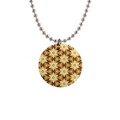 Faux Animal Print Pattern Button Necklace