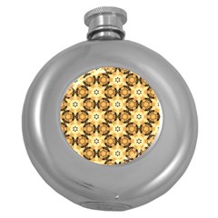 Faux Animal Print Pattern Hip Flask (round)