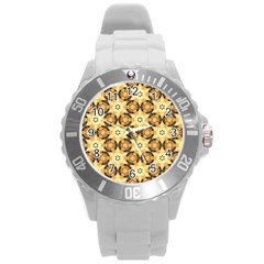 Faux Animal Print Pattern Plastic Sport Watch (large)