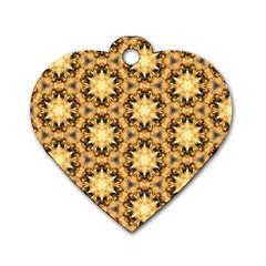 Faux Animal Print Pattern Dog Tag Heart (one Sided) 