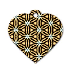 Faux Animal Print Pattern Dog Tag Heart (two Sided)