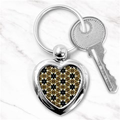 Faux Animal Print Pattern Key Chain (heart)