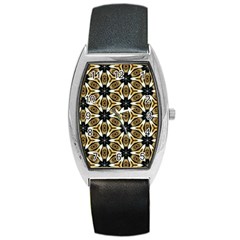 Faux Animal Print Pattern Tonneau Leather Watch