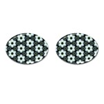 Faux Animal Print Pattern Cufflinks (Oval) Front(Pair)