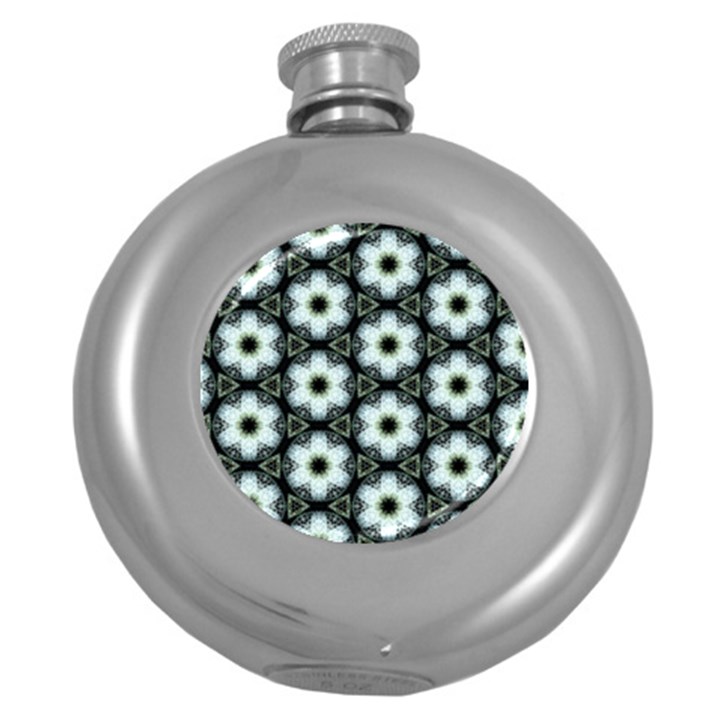 Faux Animal Print Pattern Hip Flask (Round)