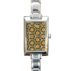 Faux Animal Print Pattern Rectangular Italian Charm Watch by GardenOfOphir