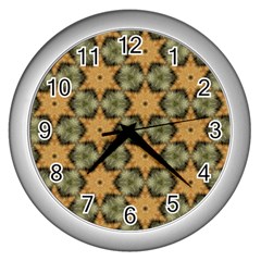 Faux Animal Print Pattern Wall Clock (silver) by GardenOfOphir