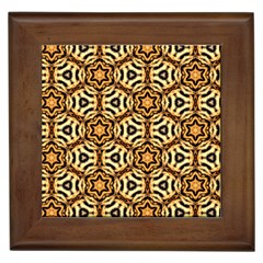 Faux Animal Print Pattern Framed Ceramic Tile by GardenOfOphir