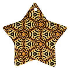 Faux Animal Print Pattern Star Ornament by GardenOfOphir