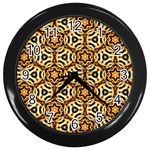 Faux Animal Print Pattern Wall Clock (Black) Front