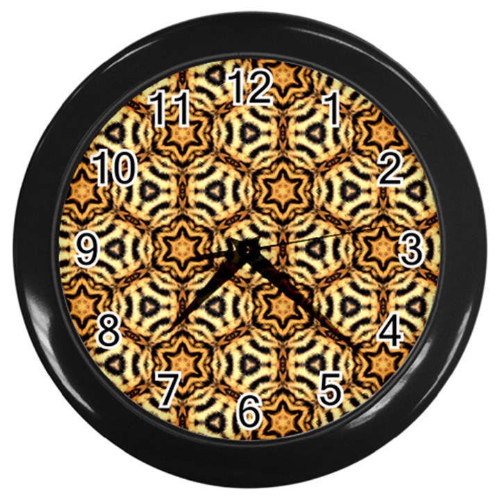 Faux Animal Print Pattern Wall Clock (Black)