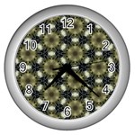 Faux Animal Print Pattern Wall Clock (Silver) Front