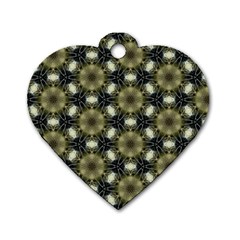 Faux Animal Print Pattern Dog Tag Heart (two Sided)