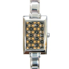 Faux Animal Print Pattern Rectangular Italian Charm Watch by GardenOfOphir