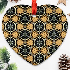 Faux Animal Print Pattern Heart Ornament (two Sides)