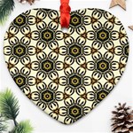 Faux Animal Print Pattern Heart Ornament Front