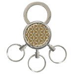 Faux Animal Print Pattern 3-Ring Key Chain Front