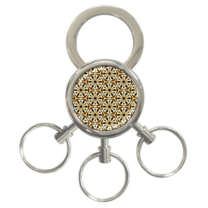 Faux Animal Print Pattern 3-Ring Key Chain