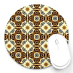 Faux Animal Print Pattern 8  Mouse Pad (round)