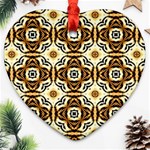 Faux Animal Print Pattern Heart Ornament Front