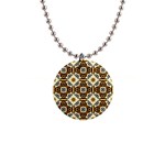 Faux Animal Print Pattern Button Necklace Front