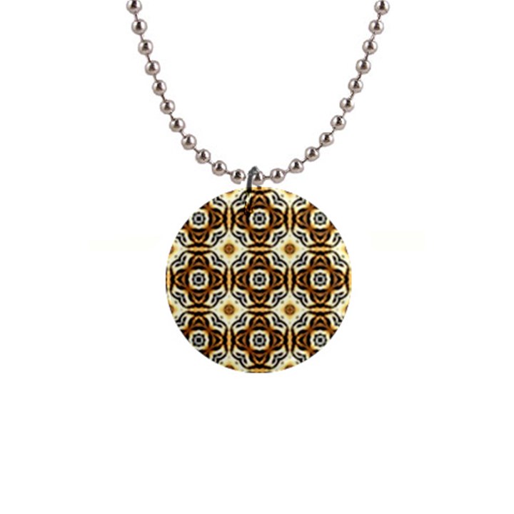 Faux Animal Print Pattern Button Necklace