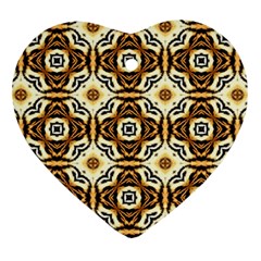 Faux Animal Print Pattern Heart Ornament (two Sides) by GardenOfOphir