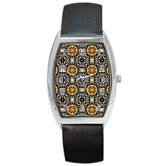 Faux Animal Print Pattern Tonneau Leather Watch