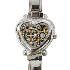 Faux Animal Print Pattern Heart Italian Charm Watch 