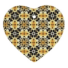 Faux Animal Print Pattern Heart Ornament (two Sides) by GardenOfOphir