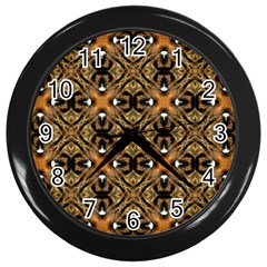 Faux Animal Print Pattern Wall Clock (black) by GardenOfOphir