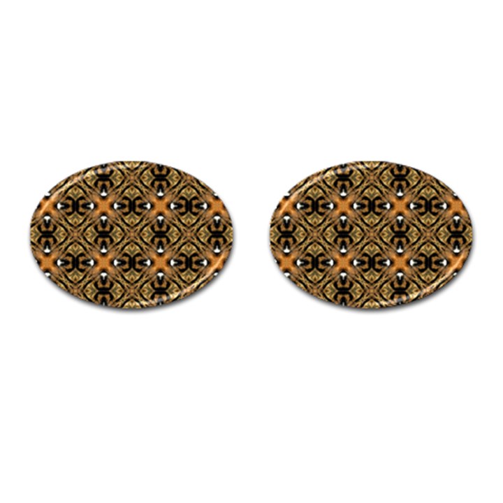 Faux Animal Print Pattern Cufflinks (Oval)