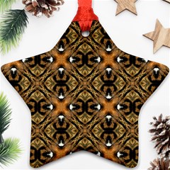 Faux Animal Print Pattern Star Ornament