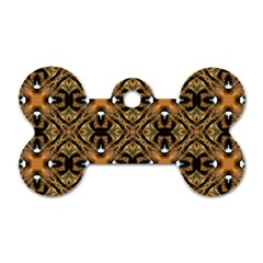 Faux Animal Print Pattern Dog Tag Bone (two Sided)