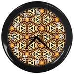 Faux Animal Print Pattern Wall Clock (Black) Front