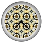 Faux Animal Print Pattern Wall Clock (Silver) Front